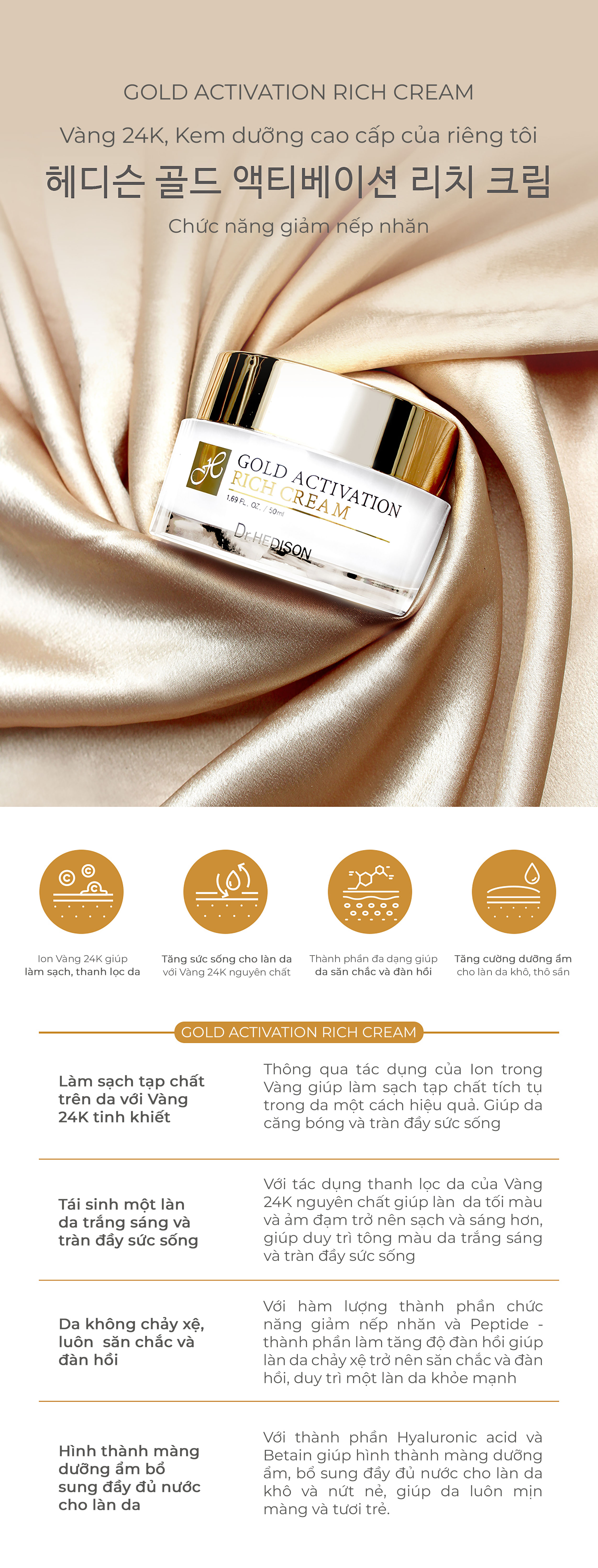 Kem Vàng 24K Gold Activation Rich Cream (50ml-200ml)