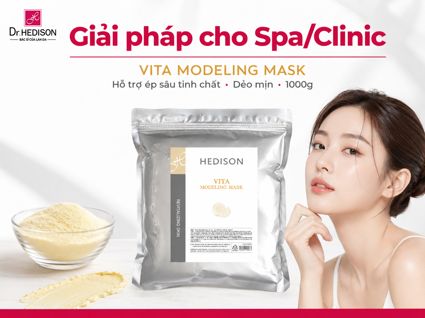 Mặt Nạ Dẻo Hỗ Trợ Điều Biến Sắc Tố Và Ép Tinh Chất Chuyên Sâu Vita Modeling Mask (1000g)
