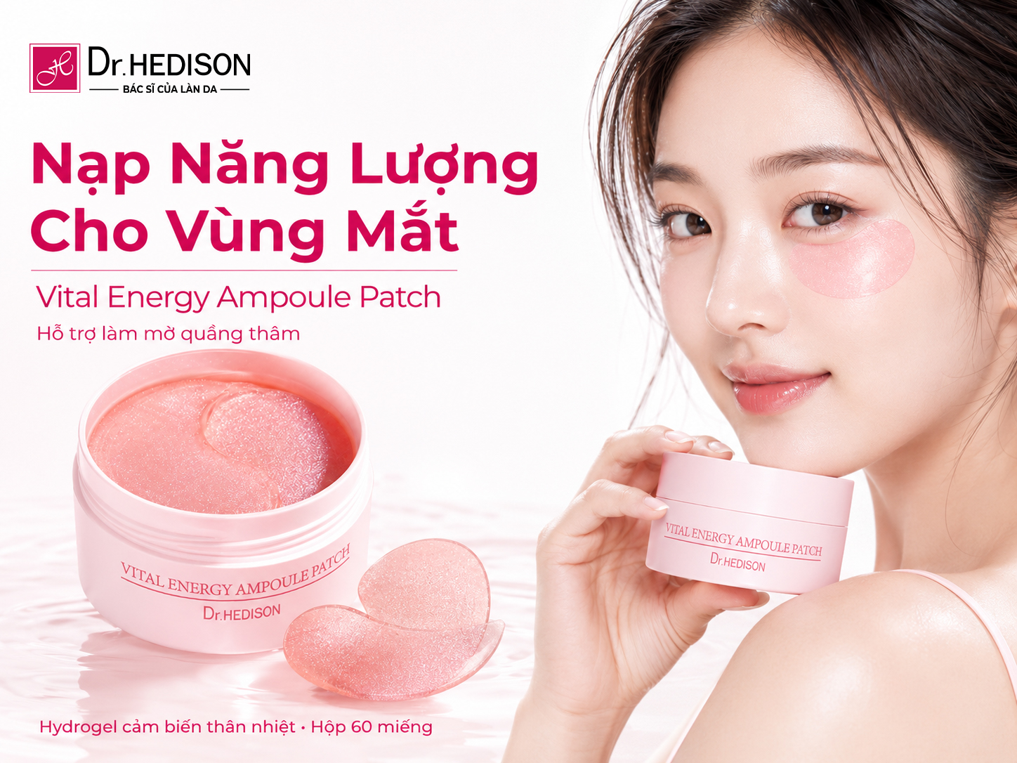 Mặt Nạ Hỗ Trợ Đánh Thức Sinh Khí Và Làm Mờ Quầng Thâm Mắt Vital Energy Ampoule Patch