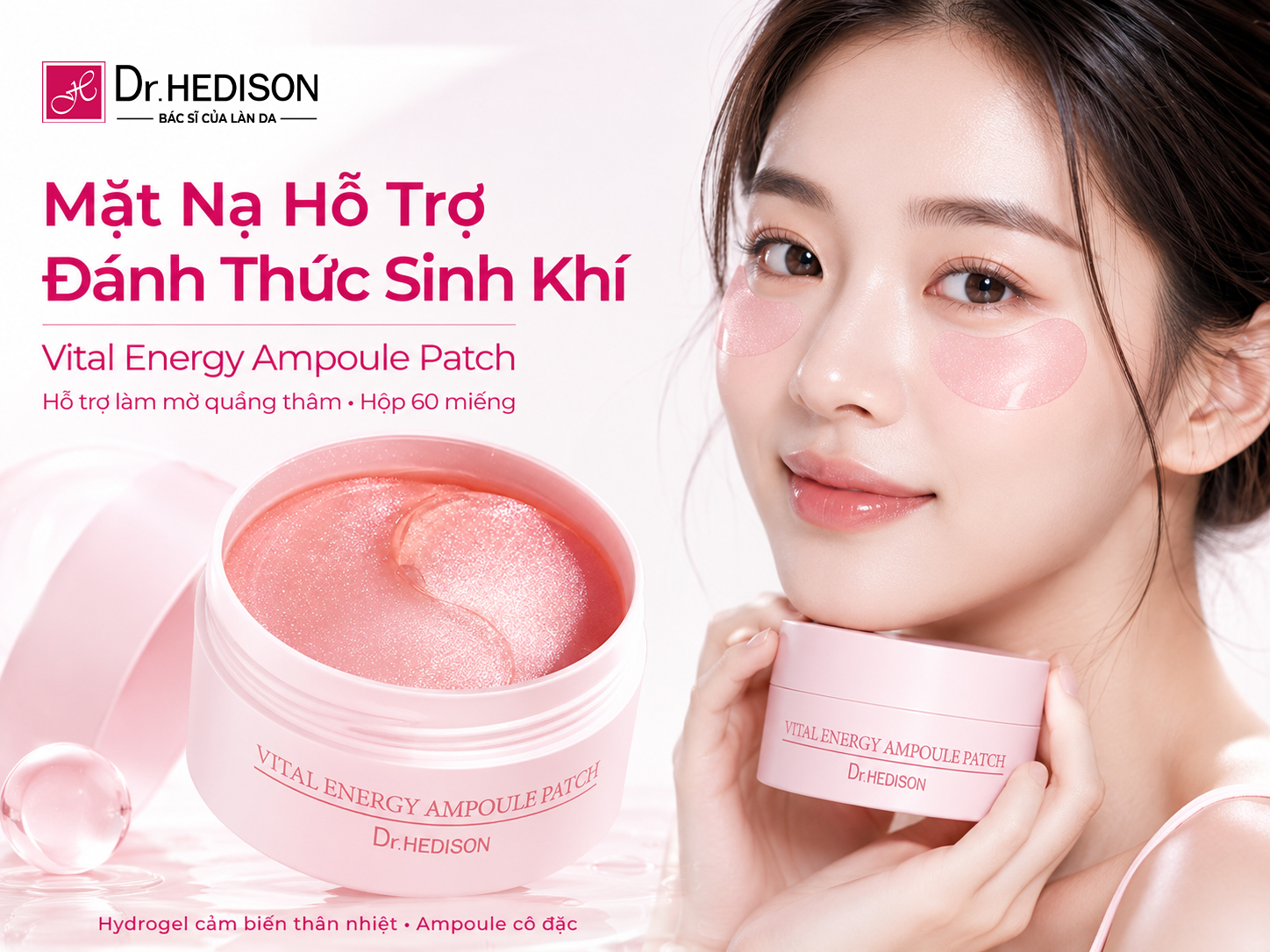 Mặt Nạ Hỗ Trợ Đánh Thức Sinh Khí Và Làm Mờ Quầng Thâm Mắt Vital Energy Ampoule Patch