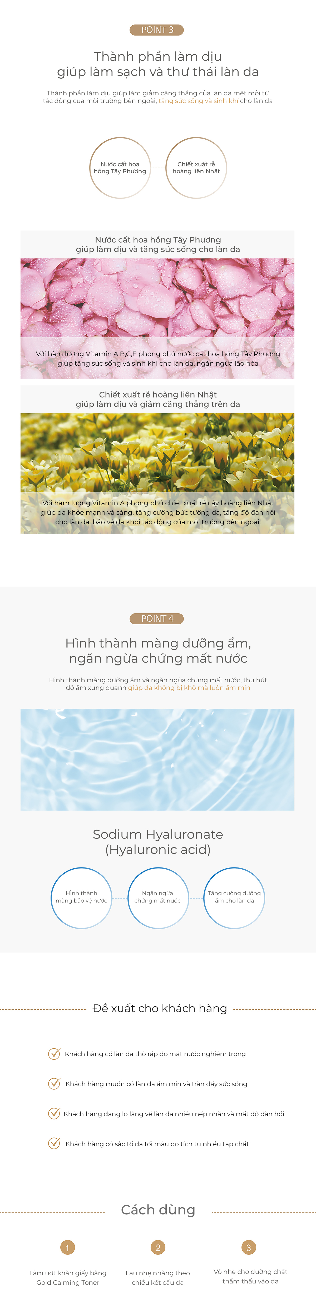 Nước hoa hồng Gold Activation Calming Toner (150ml-500ml)
