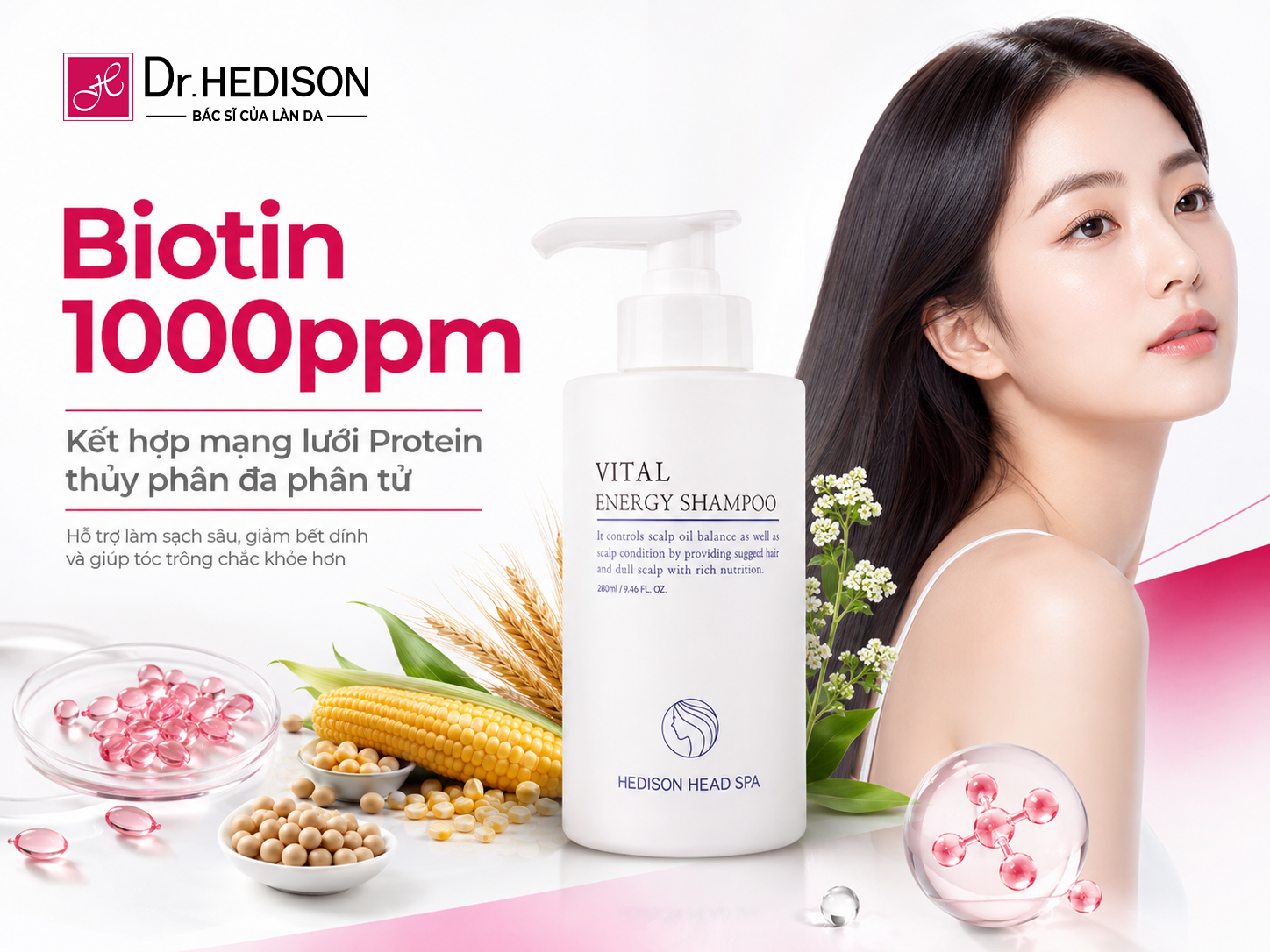 Dầu Gội Hỗ Trợ Thanh Lọc Vi Mô Và Cân Bằng Sinh Lý Da Đầu Vital Energy Shampoo (280ml)