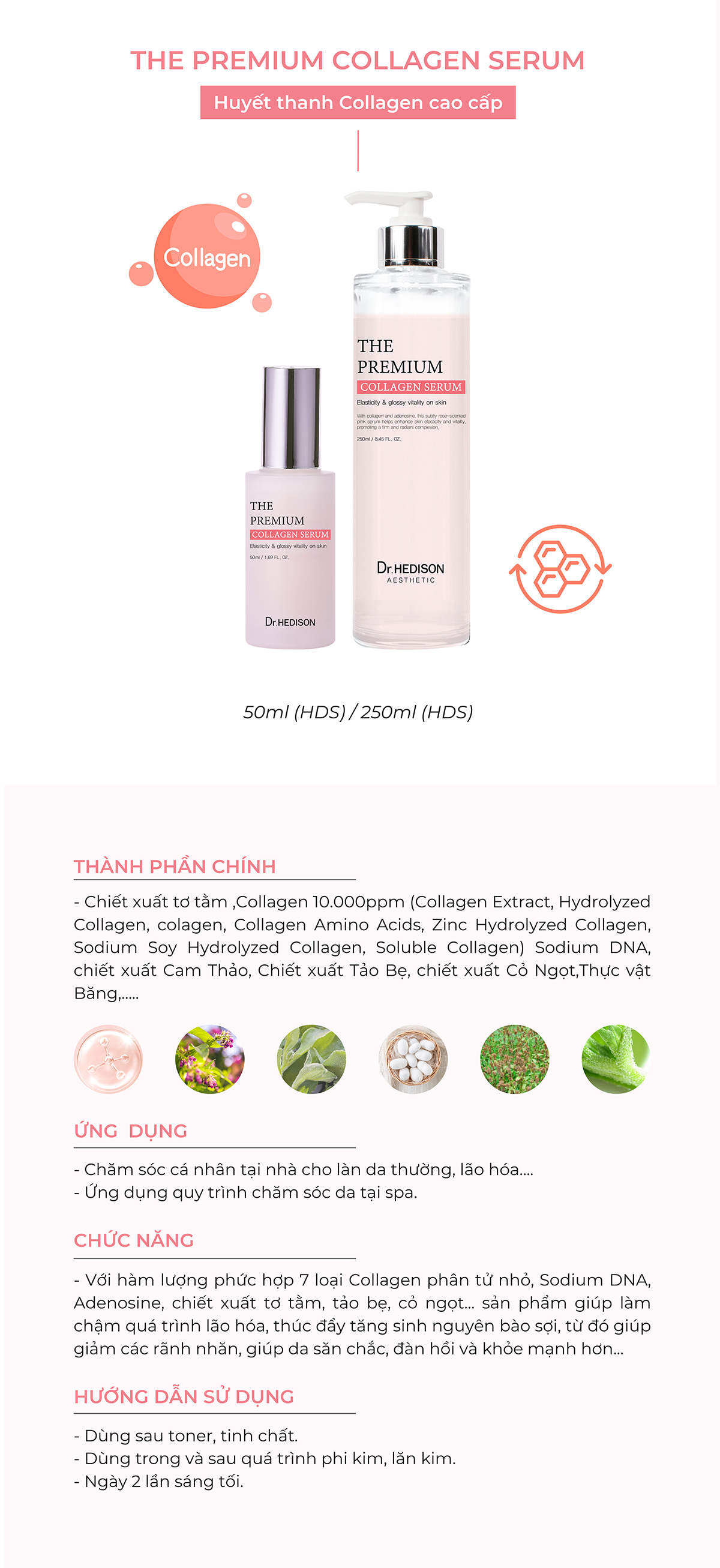 Huyết thanh Collagen cao cấp The Premium Collagen Serum (250-50ml)