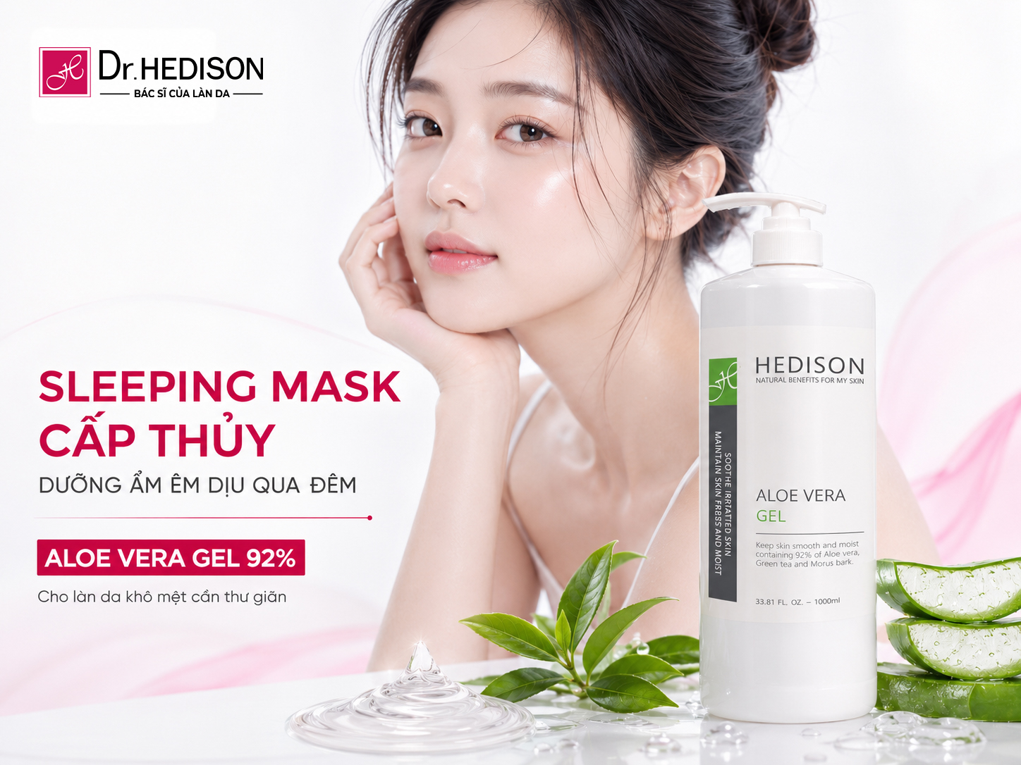 Gel Hỗ Trợ Làm Dịu Cấp Tốc Và Cấp Thủy Đa Tầng Aloe Vera Gel (92%)