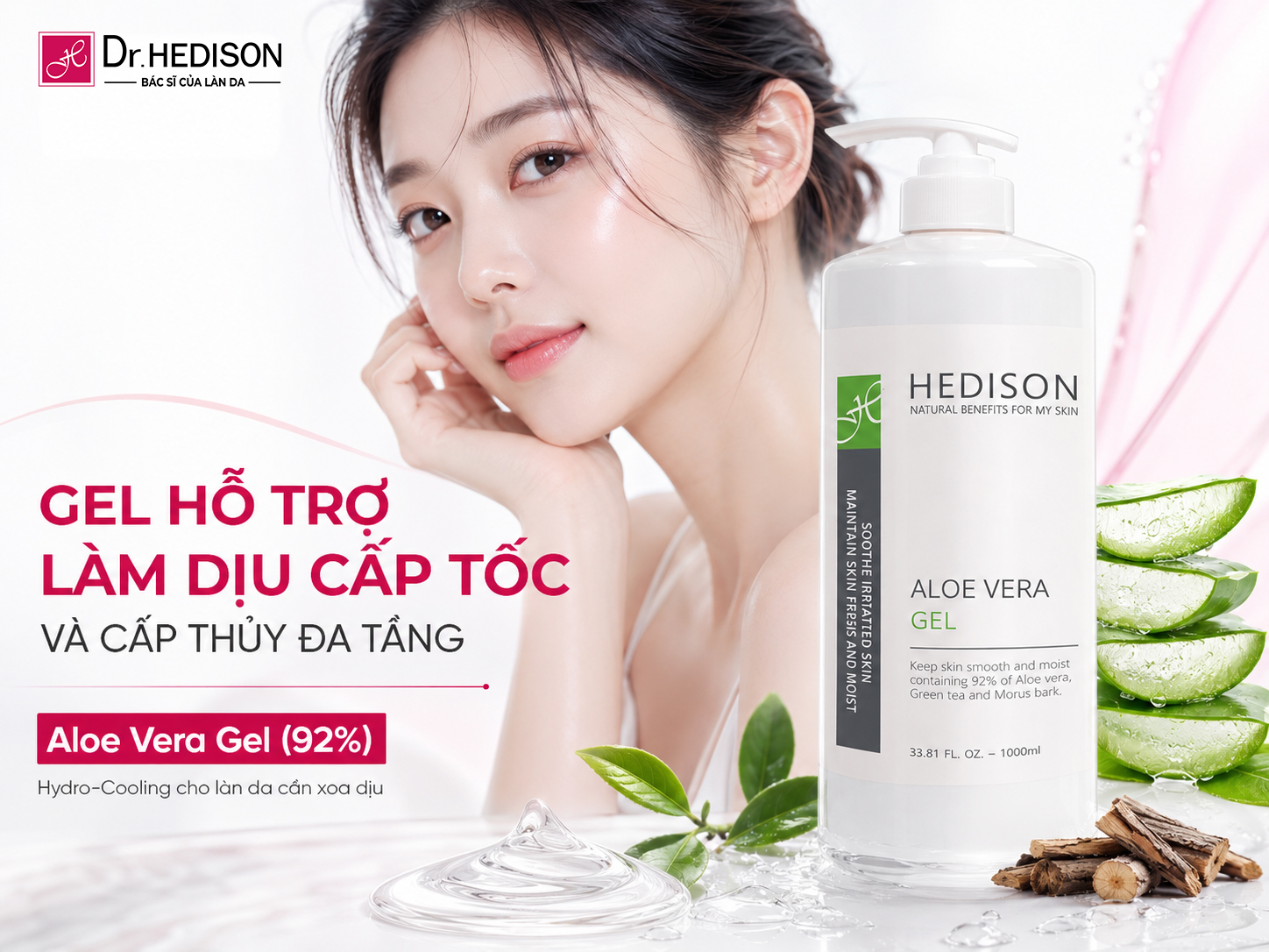 Gel Hỗ Trợ Làm Dịu Cấp Tốc Và Cấp Thủy Đa Tầng Aloe Vera Gel (92%)