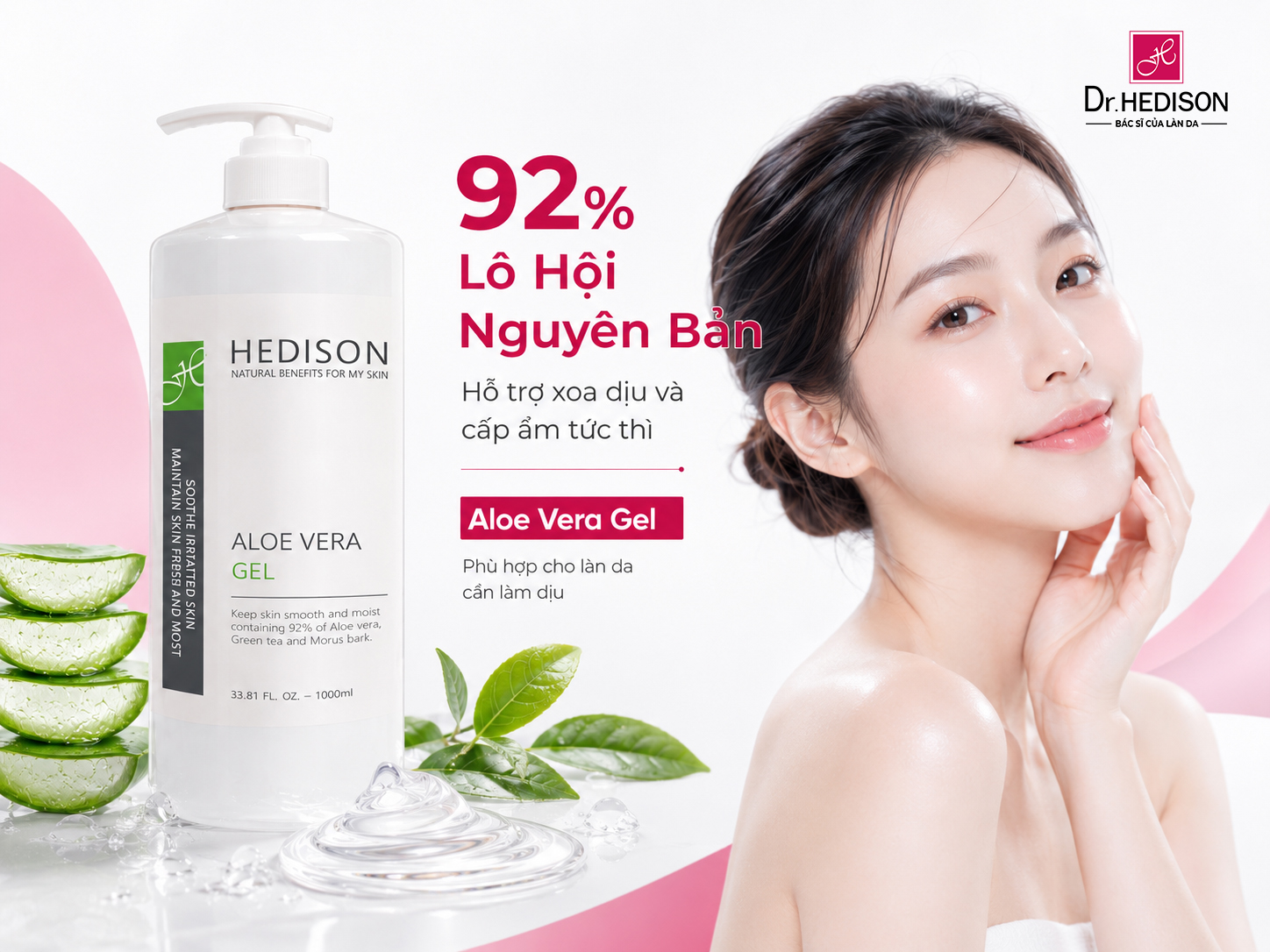 Gel Hỗ Trợ Làm Dịu Cấp Tốc Và Cấp Thủy Đa Tầng Aloe Vera Gel (92%)