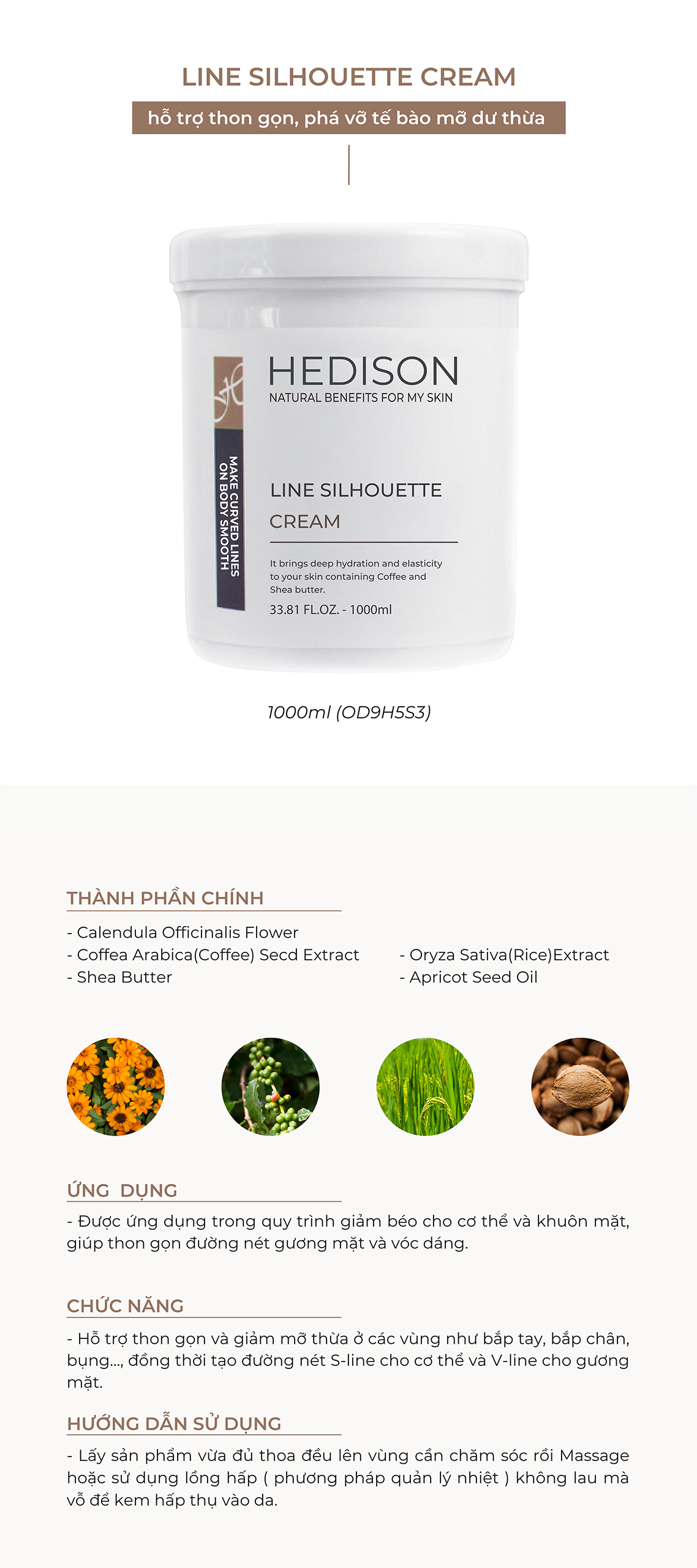 Kem làm thon gọn, phá hủy tế bào mỡ dư thừa Line Silhouette Cream