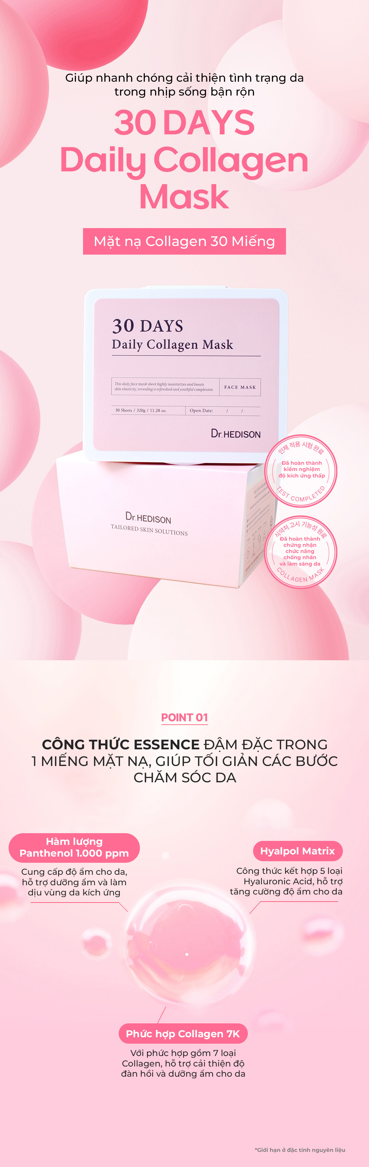 Mặt nạ Collagen 30 Miếng Dr.HEDISON