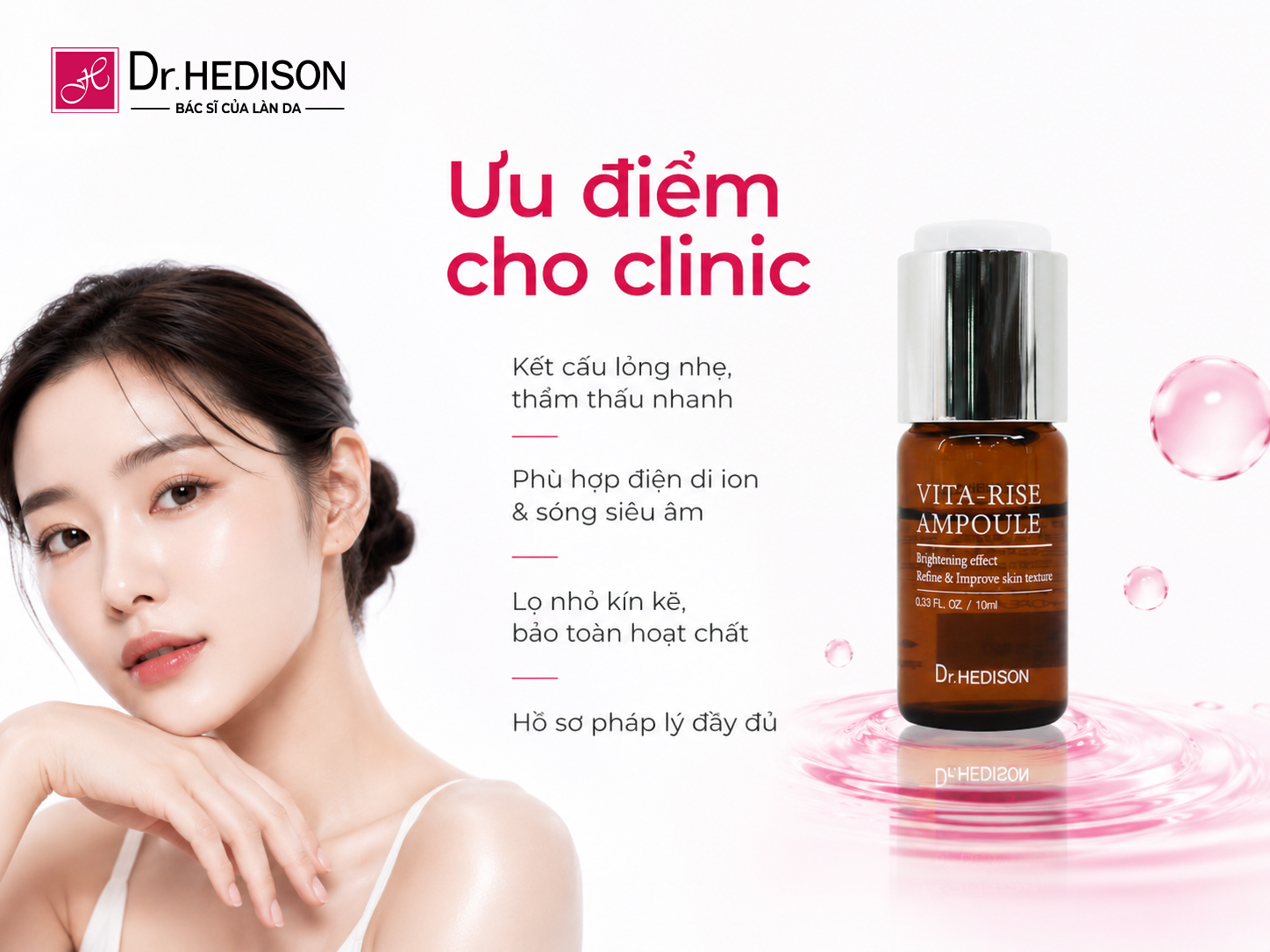 VITARISE AMPOULE – TINH CHẤT DƯỠNG SÁNG VÀ HỖ TRỢ LÀM MỜ VẾT NÁM CHO QUY TRÌNH CHĂM SÓC DA CHUYÊN NGHIỆP