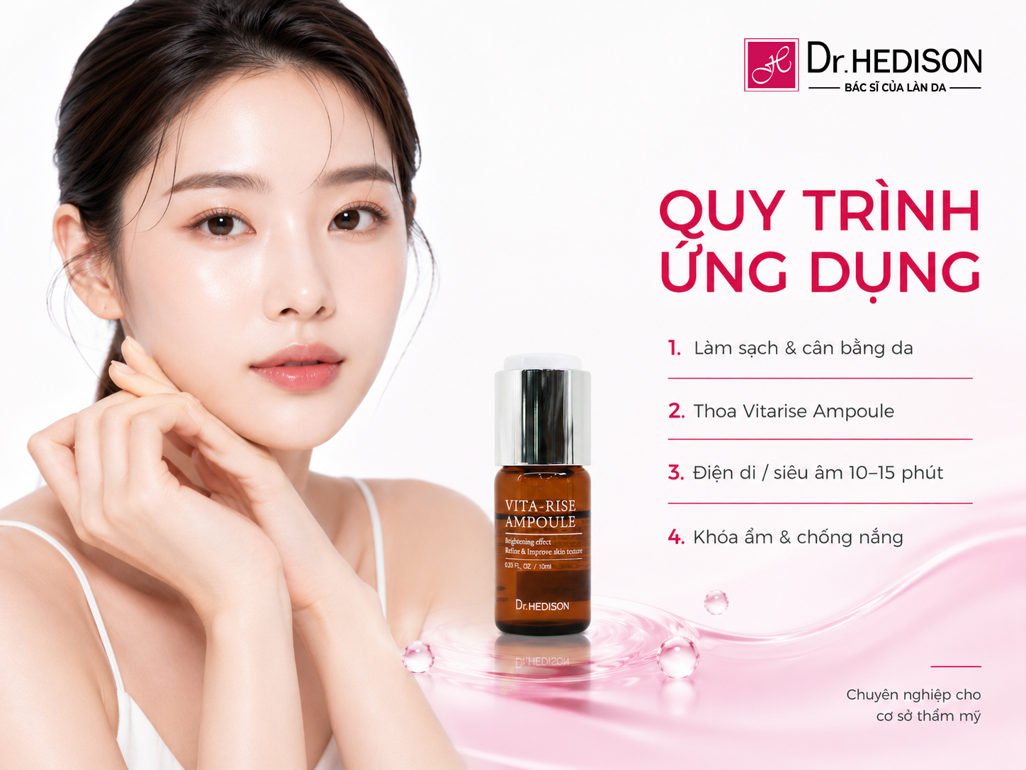 VITARISE AMPOULE – TINH CHẤT DƯỠNG SÁNG VÀ HỖ TRỢ LÀM MỜ VẾT NÁM CHO QUY TRÌNH CHĂM SÓC DA CHUYÊN NGHIỆP