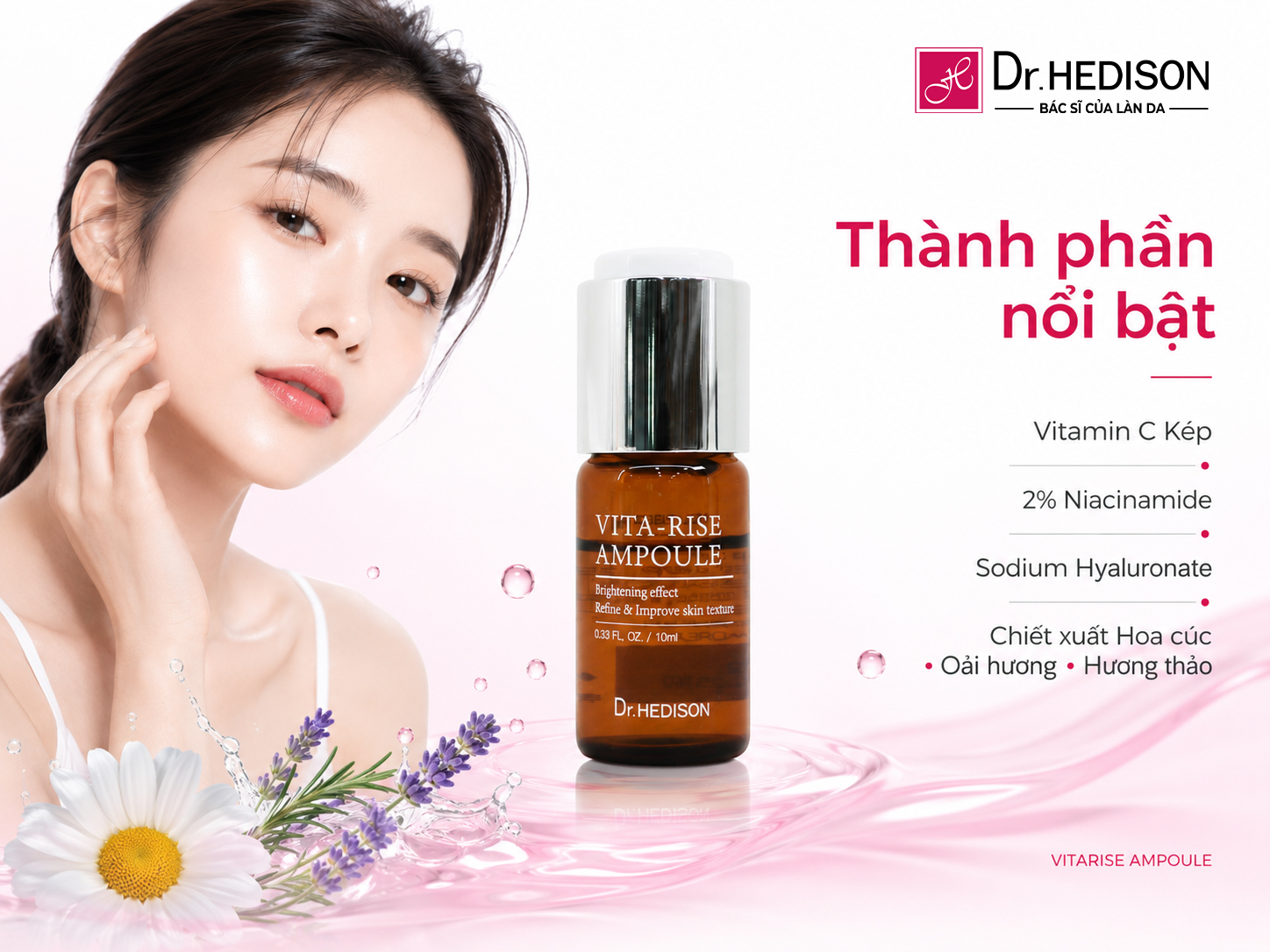 VITARISE AMPOULE – TINH CHẤT DƯỠNG SÁNG VÀ HỖ TRỢ LÀM MỜ VẾT NÁM CHO QUY TRÌNH CHĂM SÓC DA CHUYÊN NGHIỆP