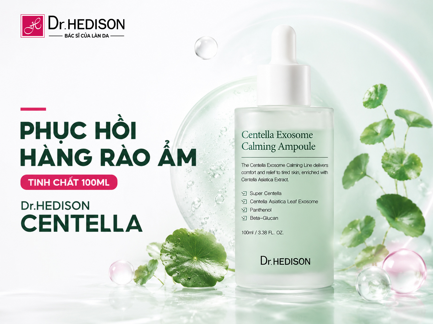 Tinh Chất Làm Dịu & Dưỡng Ẩm Sâu Dr.HEDISON Centella Exosome Calming Ampoule