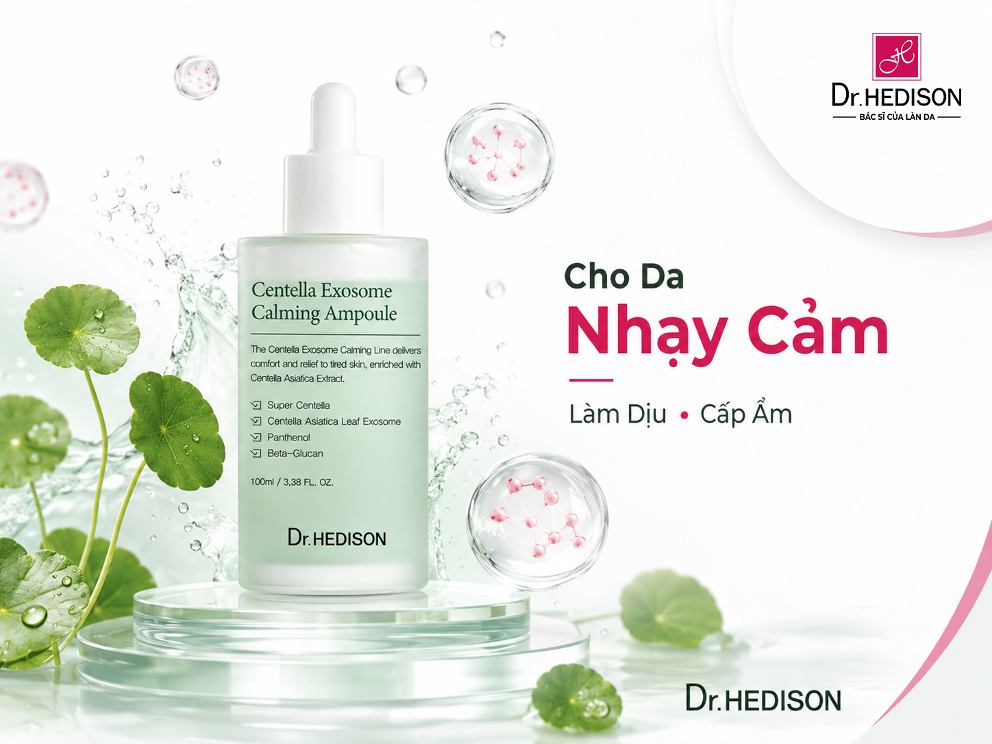 Tinh Chất Làm Dịu & Dưỡng Ẩm Sâu Dr.HEDISON Centella Exosome Calming Ampoule
