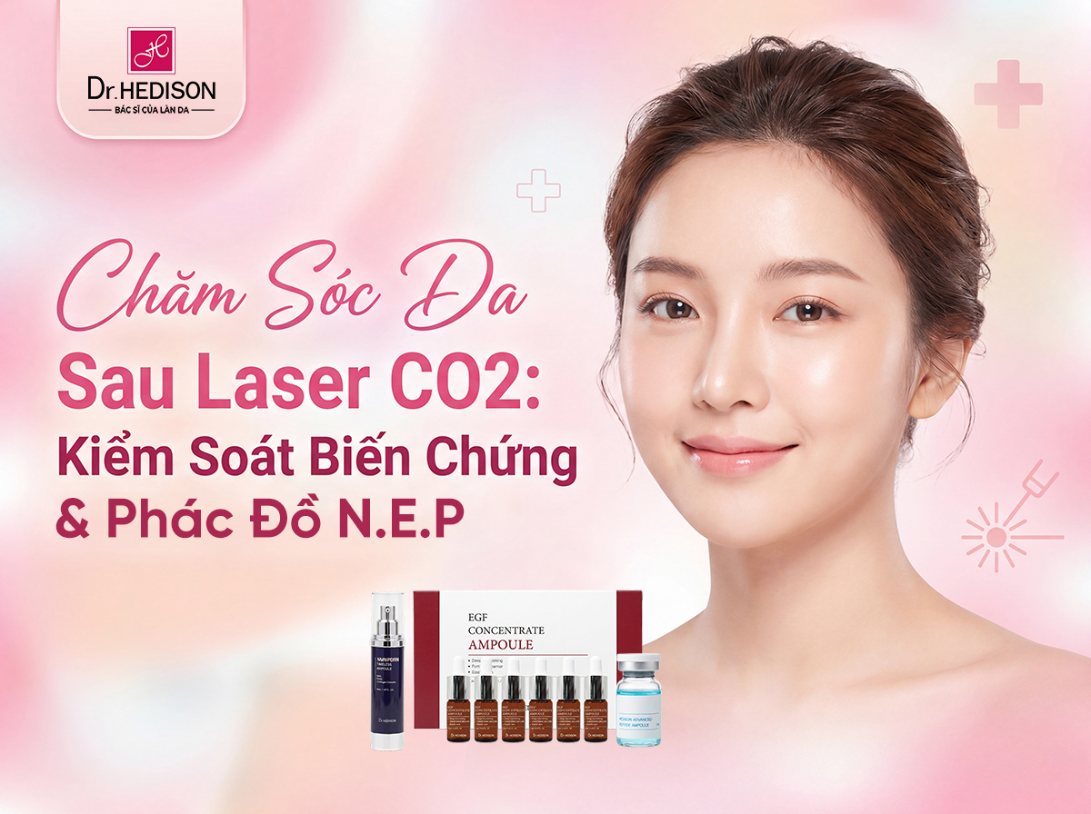 Chăm Sóc Da Sau Laser CO2 Kiểm Soát Biến Chứng & Phác Đồ N.E.P