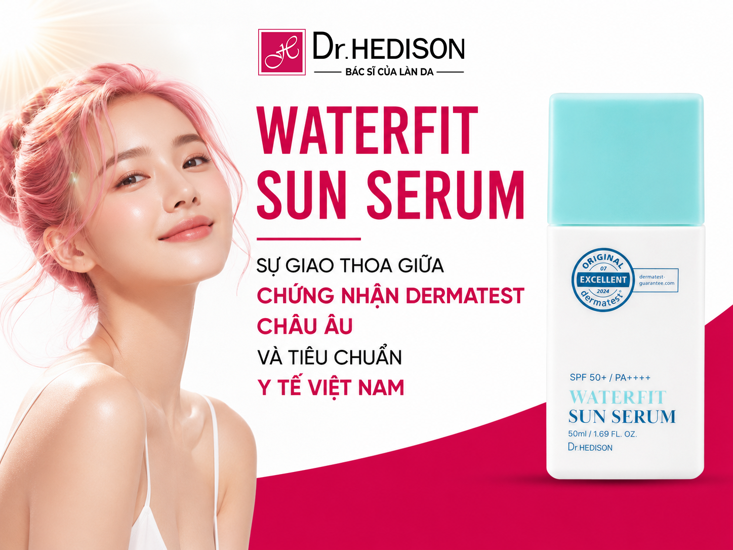 HEDISON WaterFit Sun Serum Sự Giao Thoa Giữa Chứng Nhận Dermatest Châu Âu Và Tiêu Chuẩn Y Tế Việt Nam