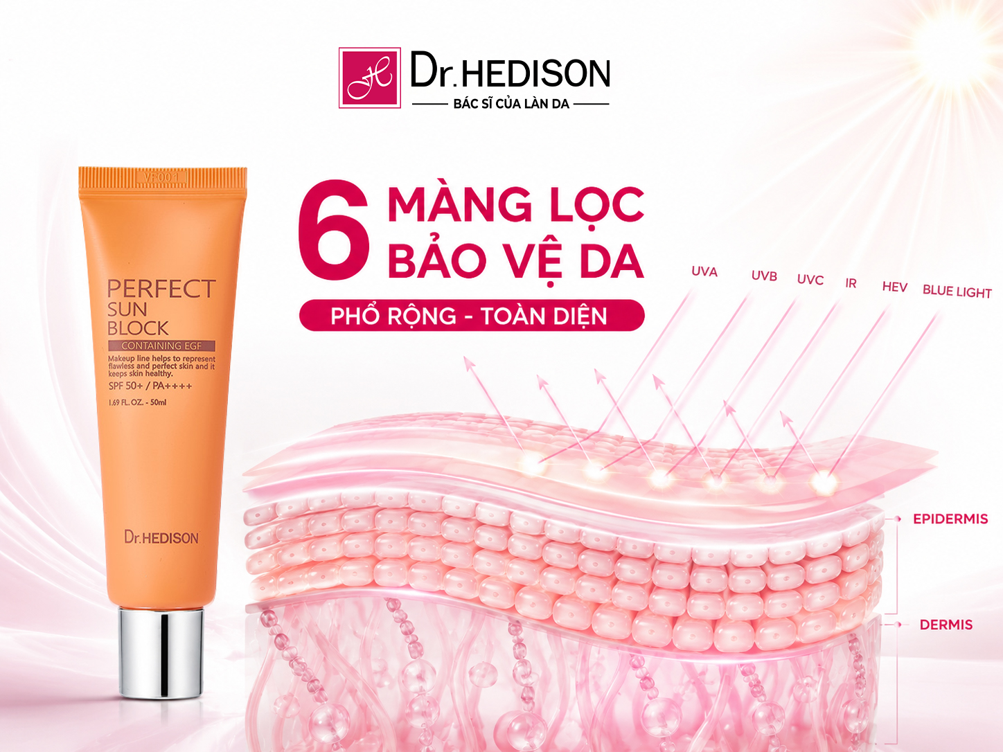 Phân Tích Hệ Màng Lọc UV Đa Tầng Trong HEDISON Perfect Sun Block Tối Ưu Hiệu Suất Quang Học Cho Nền Da Chuyên Sâu 