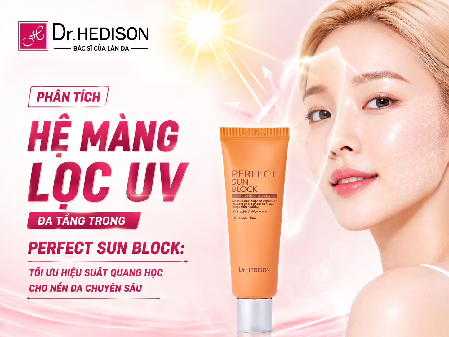 Phân Tích Hệ Màng Lọc UV Đa Tầng Trong HEDISON Perfect Sun Block Tối Ưu Hiệu Suất Quang Học Cho Nền Da Chuyên Sâu
