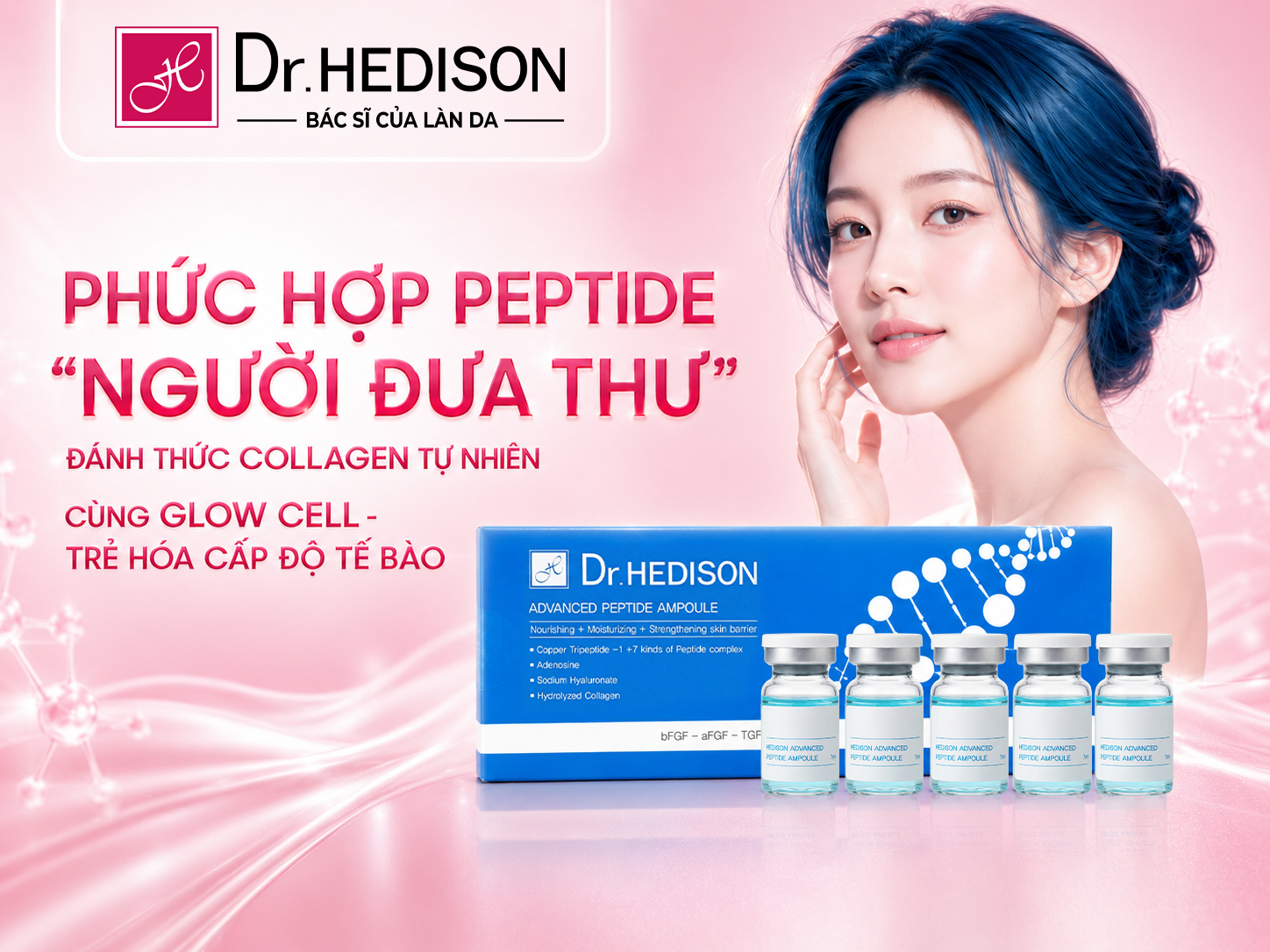 Phức hợp Peptide người đưa thư đánh thức Collagen tự nhiên cùng Glow Cell - Trẻ hóa cấp độ tế bào