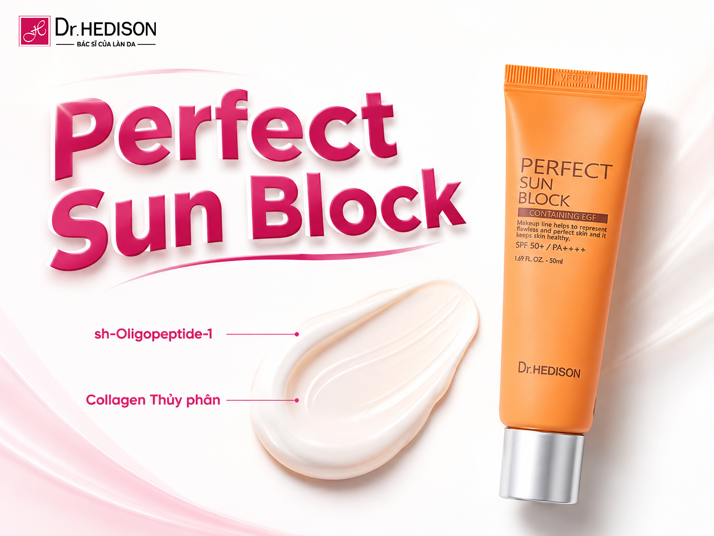 Tích Hợp Khả Năng Che Khuyết Điểm Và Phục Hồi Biểu Bì Cùng Phức Hợp 5-Peptides Trong HEDISON Perfect Sun Block