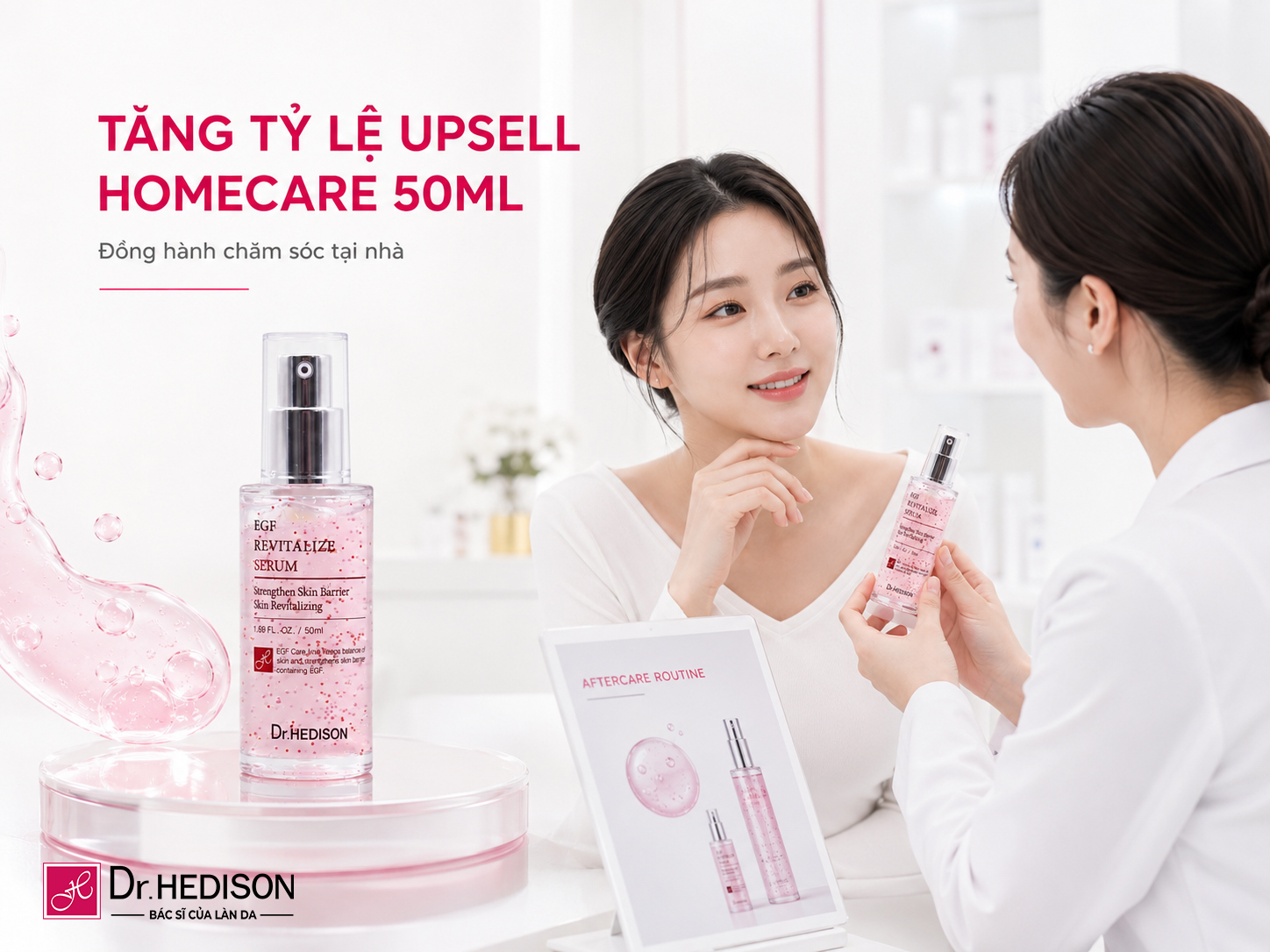 Đầu tư vào công nghệ cao là cách Spa/Clinic thu hút khách hàng, nhưng việc lựa chọn đúng dòng dược mỹ phẩm hỗ trợ phục hồi sau laser mới là chìa khóa giữ chân khách hàng và tối ưu hóa biên độ lợi nhuận. Cùng tìm hiểu chiến lược ứng dụng hệ sinh thái Dr.HEDISON EGF để gia tăng doanh thu bền vững cho cơ sở của bạn. Dr.HEDISON EGF Revitalize Serum  