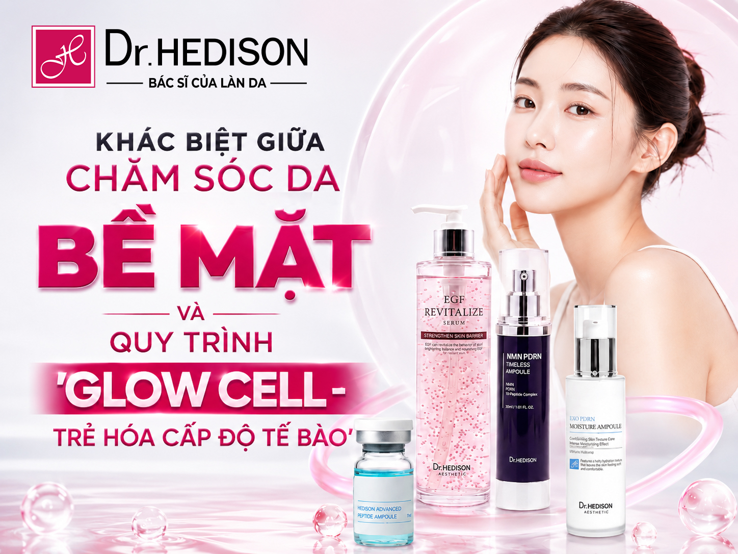 Khác biệt giữa chăm sóc da bề mặt và quy trình Glow Cell - Trẻ Hóa Cấp Độ Tế Bào