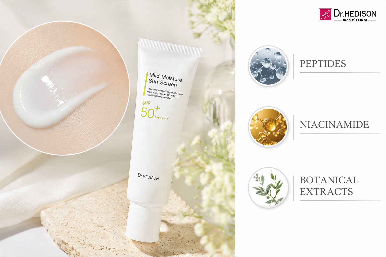 kem chống nắng HEDISON Mild Moisture Sun Screen