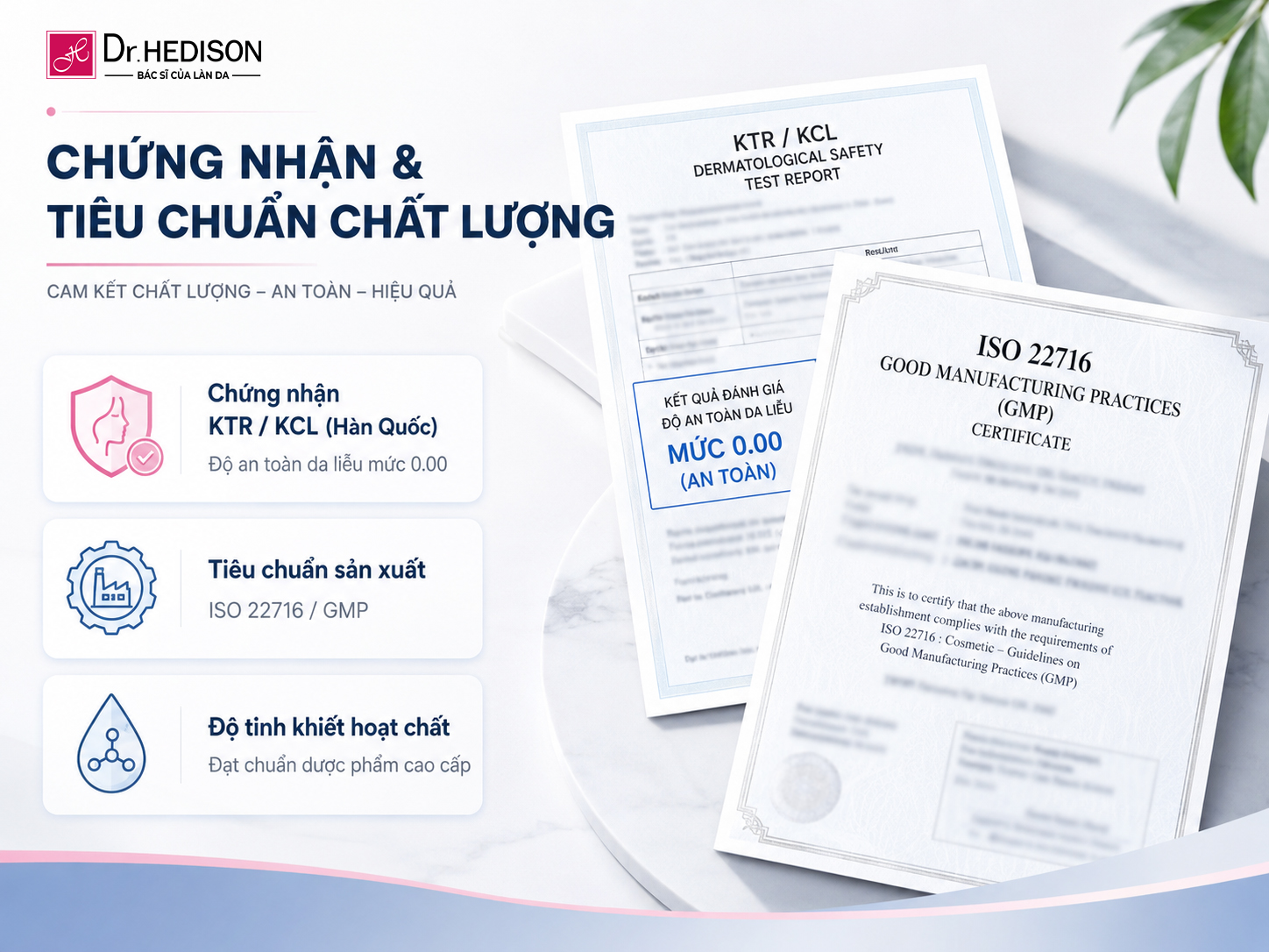 Dr.HEDISON Chứng Nhận Lâm Sàng Hàn Quốc Trong Phác Đồ Điều Trị Da Nhạy Cảm
