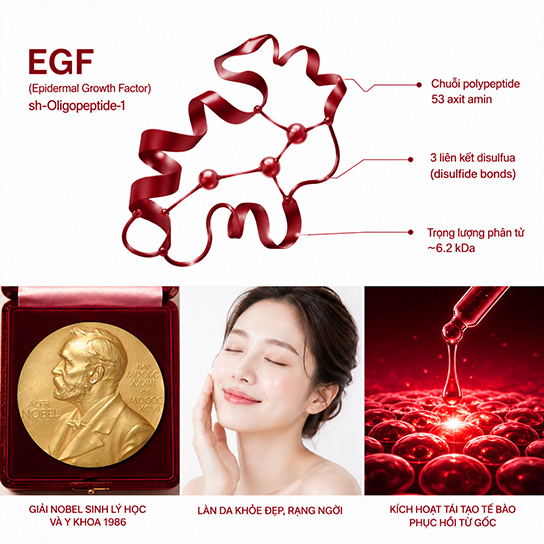 Bóc tách khoa học phân tử EGF - Chìa khóa vàng trong phác đồ chăm sóc da
