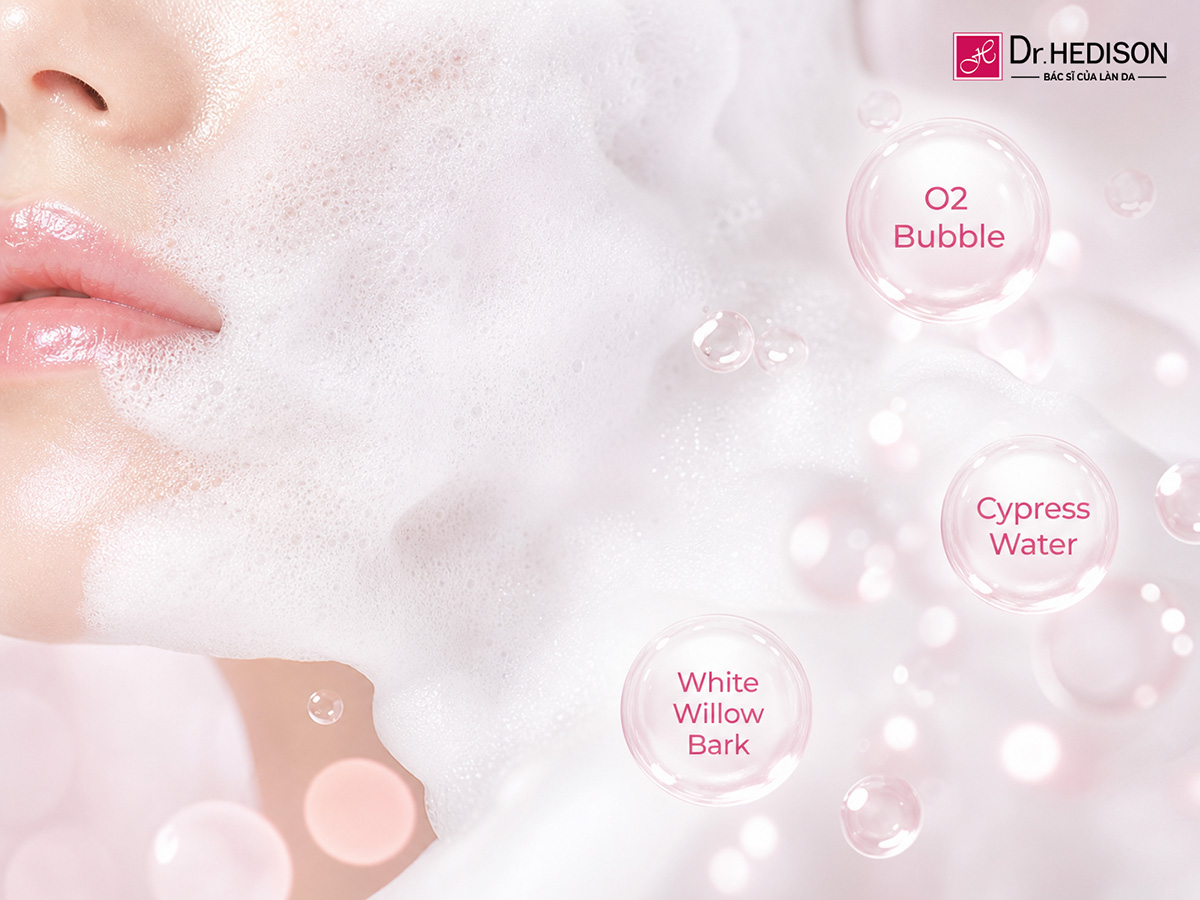 Giải Mã Cơ Chế Làm Sạch Sâu Dành Riêng Cho Da Dầu Mụn Dr.HEDISON Bubbly Foaming Deep Cleanser
