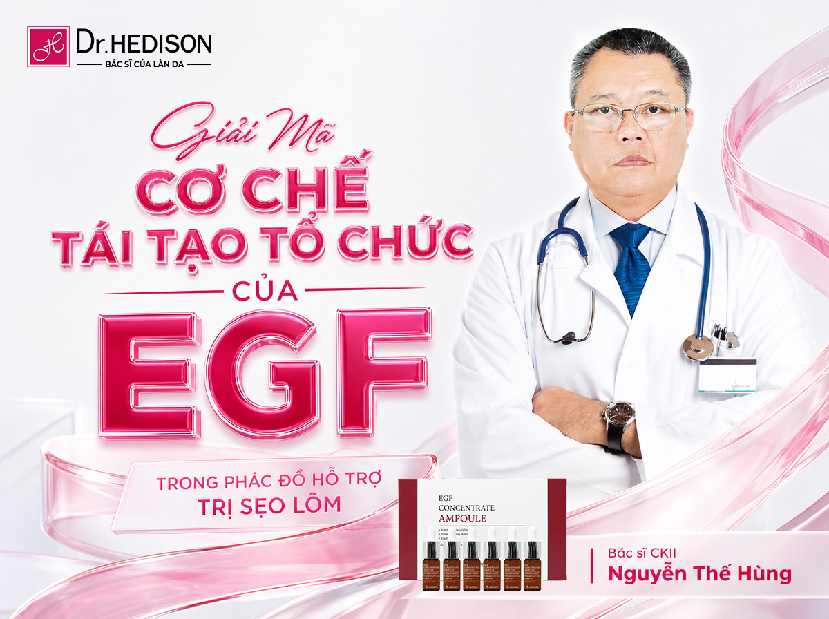Giải Mã Cơ Chế Tái Tạo Tổ Chức Của EGF Trong Phác Đồ Hỗ Trợ Trị Sẹo Lõm